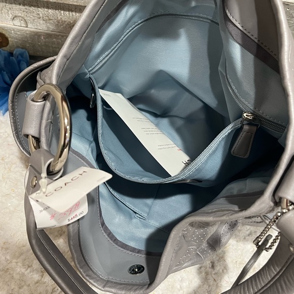 Authentic COACH Parker Perforated Op Art Gray Shoulder Bag NWT 13622 - Picture 12 of 12